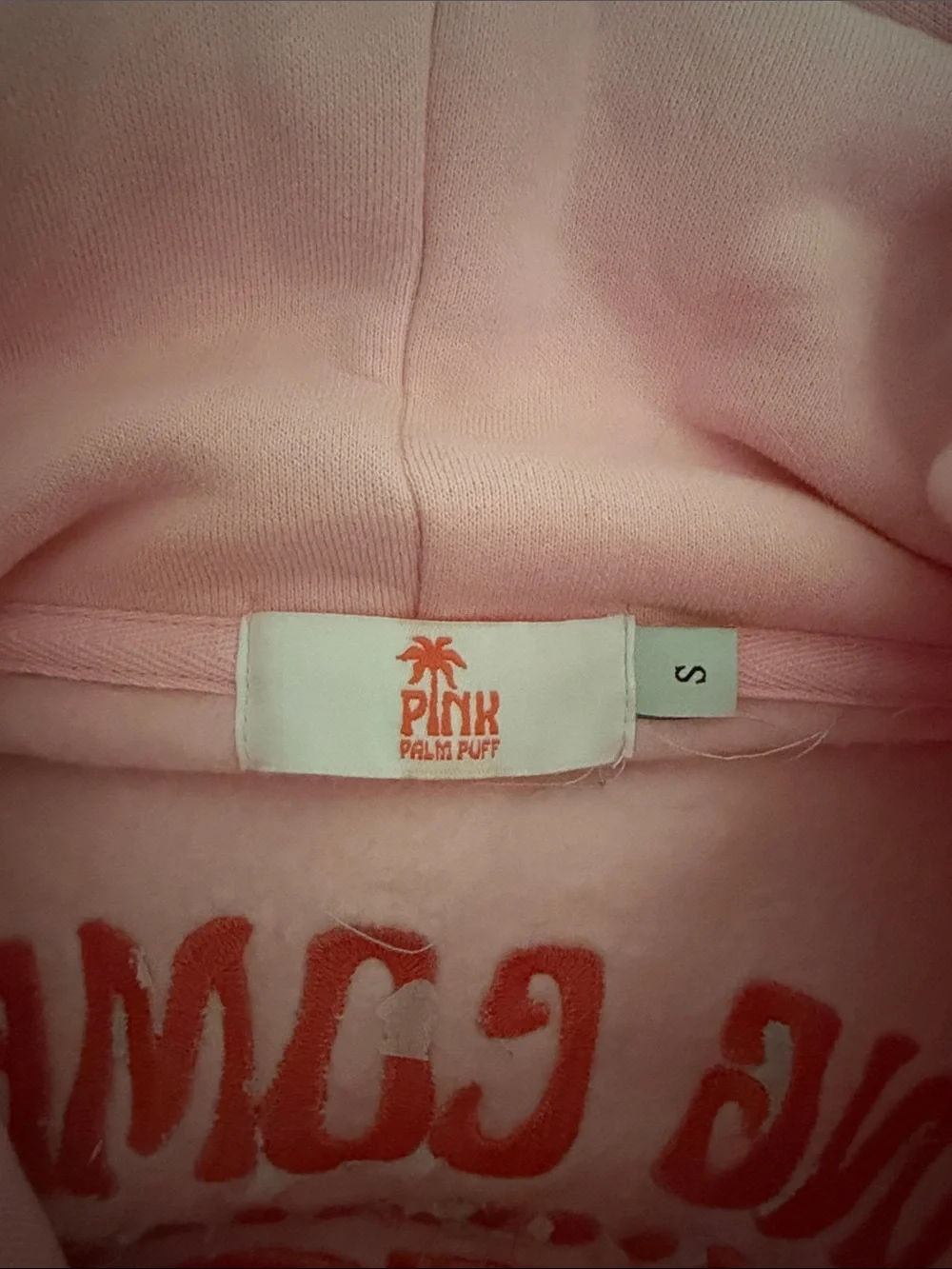 Pink Palm Puff - Everything Comes in Waves sweatshirt size small - Picture 3 of 5